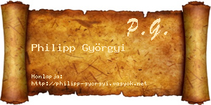 Philipp Györgyi névjegykártya